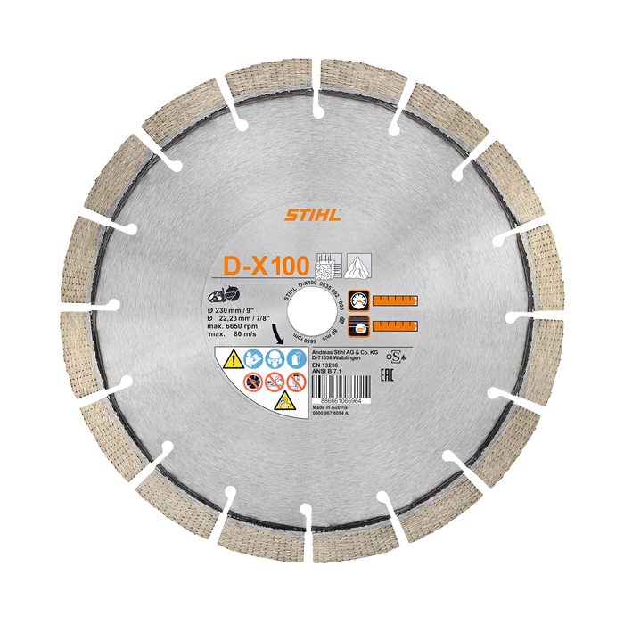 Stihl D-X100 Diamond Cutting Wheel for TSA 230 Battery Stone Saw