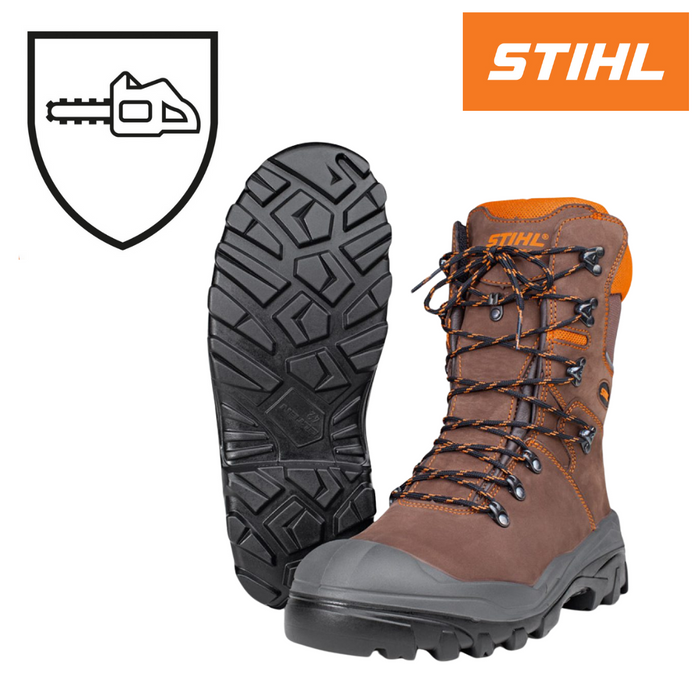 Stihl Dynamic S3 Leather Chainsaw Boots - with Chainsaw Protection / Class 1