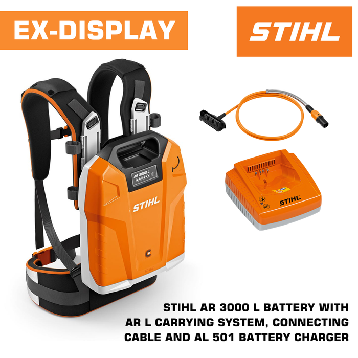 Stihl AR 3000 L Battery, AR L Carrying System, Connecting Cable & AL 500 Charger Kit