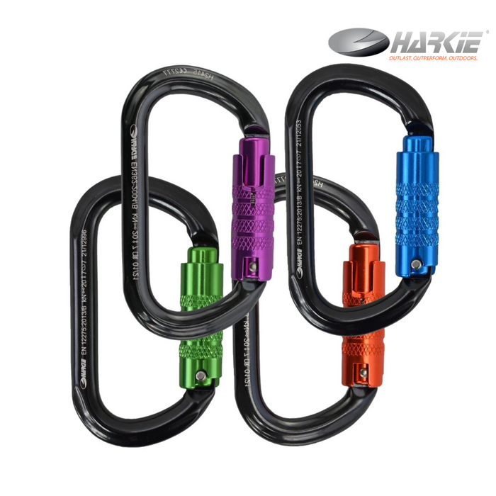 Harkie Oval 3 Way Karabiner (Pack of 4)