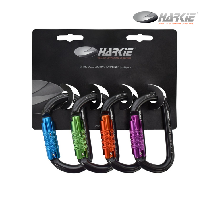 Harkie Oval 3 Way Karabiner (Pack of 4)