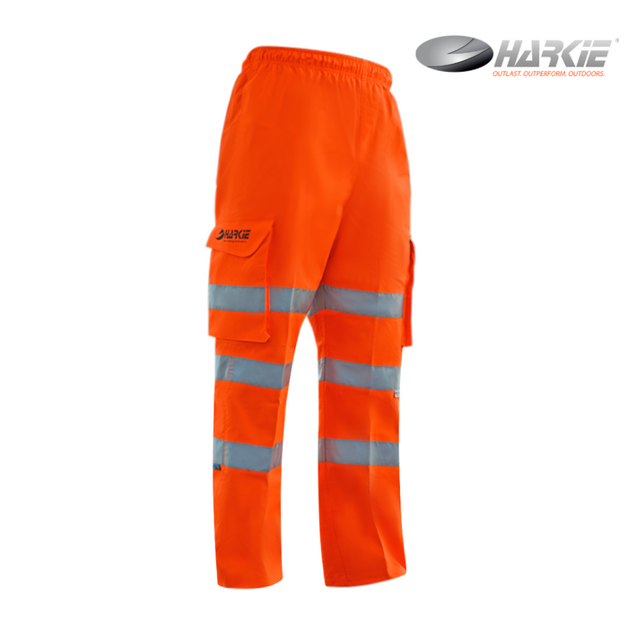 Harkie Hi-Vis Waterproof Trousers in Orange