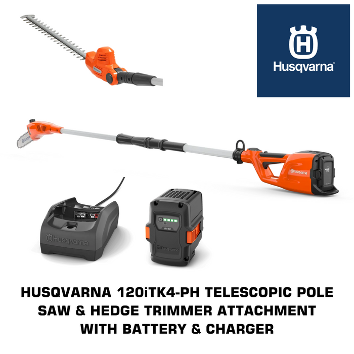 Husqvarna 120iTK4-PH Telescopic Battery Pole Saw & Hedge Trimmer