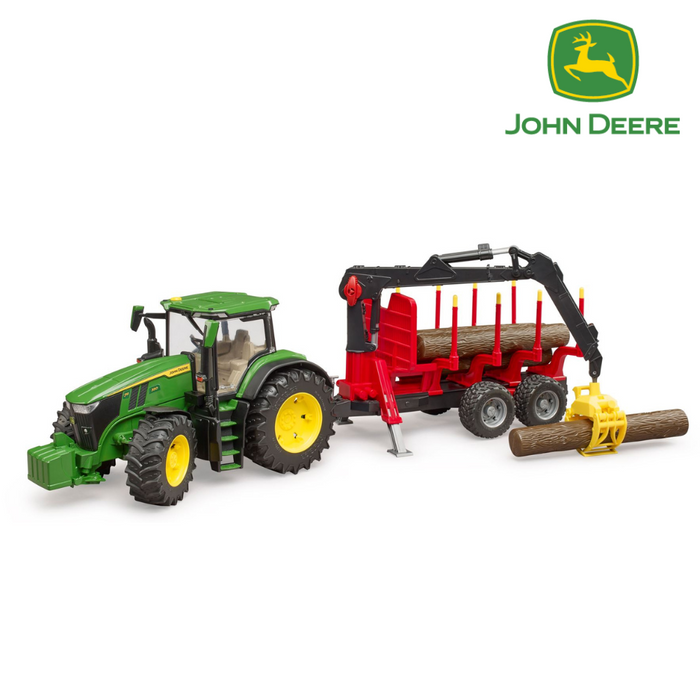 Bruder John Deere 7R 350 Tractor with Forestry Trailer