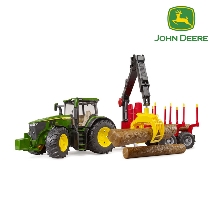 Bruder John Deere 7R 350 Tractor with Forestry Trailer