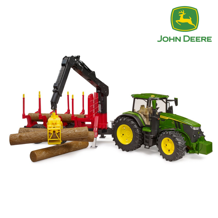 Bruder John Deere 7R 350 Tractor with Forestry Trailer