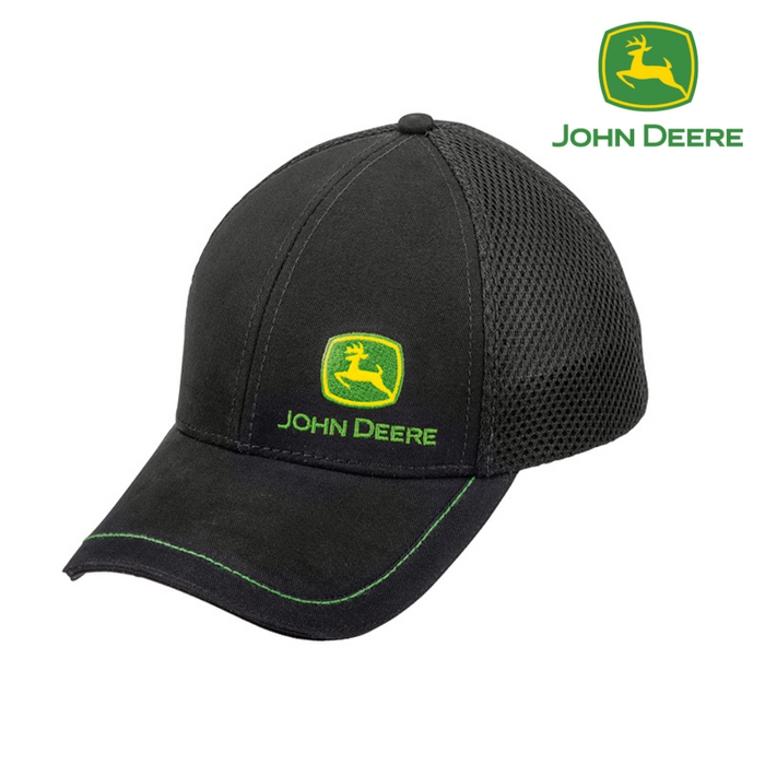 John Deere Adult Cap - Mesh Logo Black