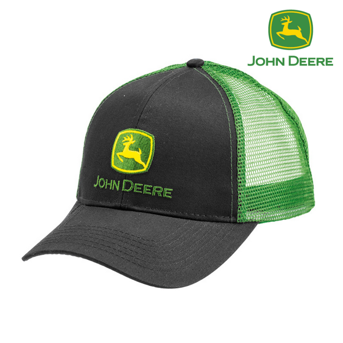 John Deere Adults Cap - Black & Green Trucker