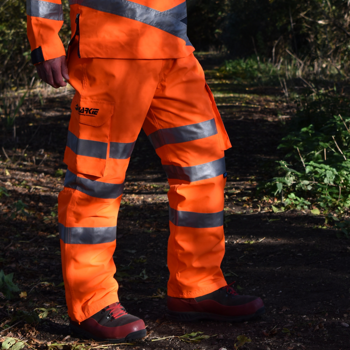 Harkie Hi-Vis Waterproof Trousers in Orange