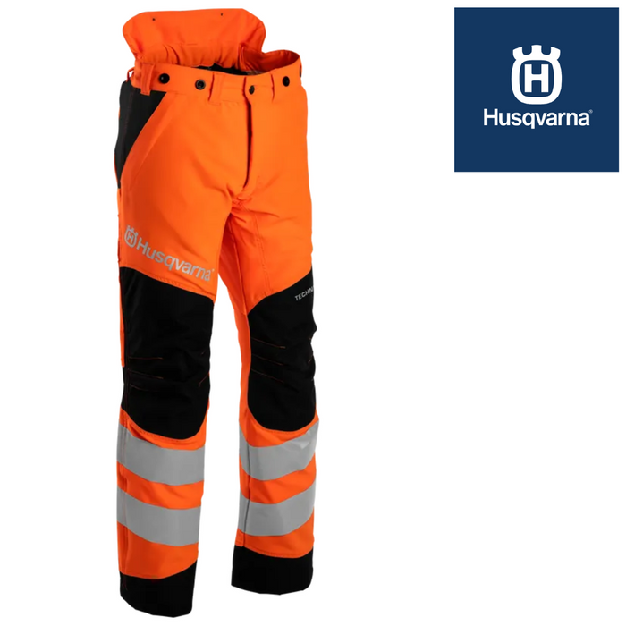 Husqvarna Technical Protective Hi-Viz Trousers 20A - with Chainsaw Protection /  Class 1