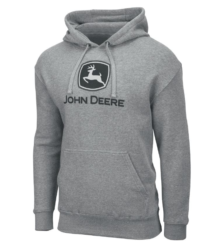 John Deere Hooded Sweatshirt - Grey / Black Logo — Balmers GM